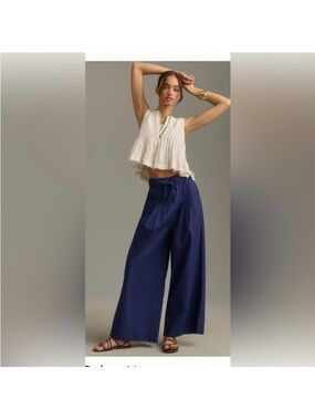 Anthropologie Maeve Skirty Utility Wide Leg Pants Medium